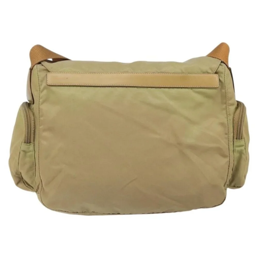 Authentic PRADA Shoulder Bag Nylon Beige Silver - Picture 9 of 16